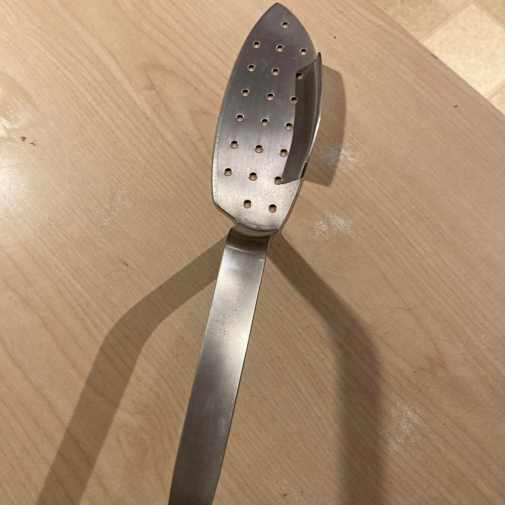 Vintage Stainless Steel Edge Strainer By Piazza Italy